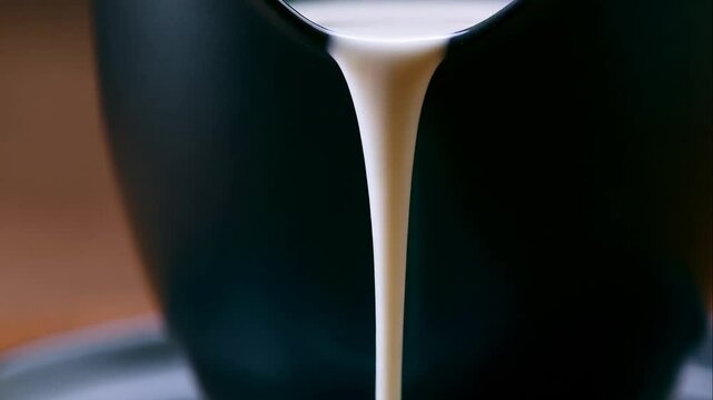 Milk flowing from the jug