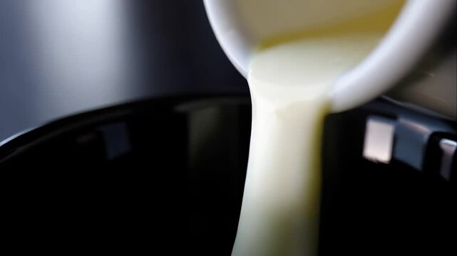 Salep filling a glass, close up view