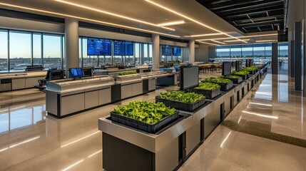 Modern Airport Interior with Indoor Greenery