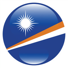 Obraz premium Marshall Islands flag circle icon vector illustration design
