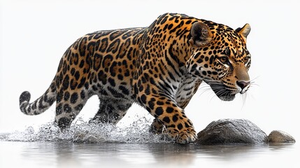 Obraz premium realistic leopard png with transparent background for graphic design digital art and creative projects