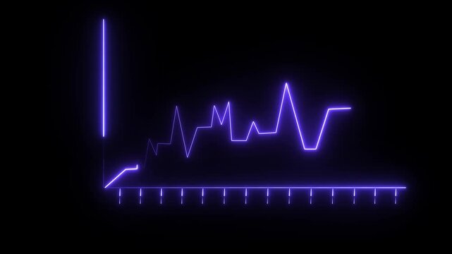Abstract neon heartbeat and pulse rate animation.