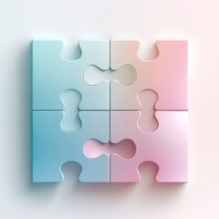 Unity in Diversity: Soft-Hued Puzzle Pieces Symbolizing Connection and Harmony