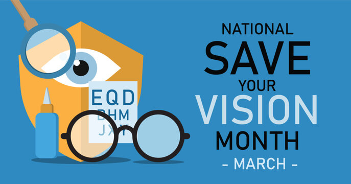 National Save Your Vision Month: Eye Health Awareness Banner