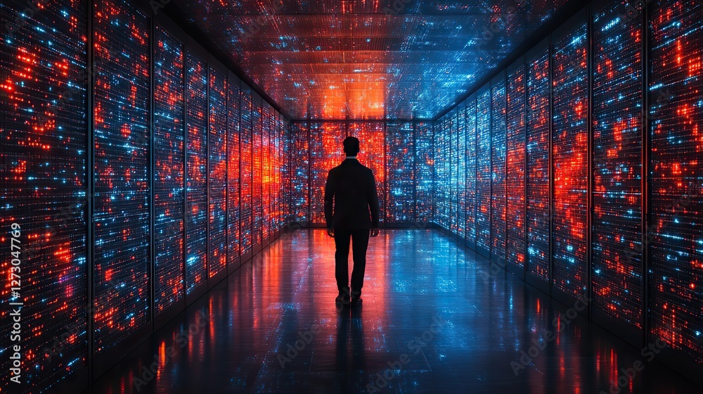 Poster secure data management administrator ensuring cyber security in data center server farm cloud comput