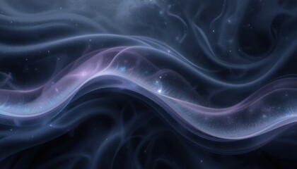 Fototapeta premium Cosmic energy flow in mystical wavy light pattern under starry sky