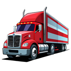 Red truck cartoon style