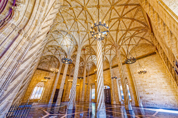 Valencia. Silk Exchange Valencian Gothic-style  building .