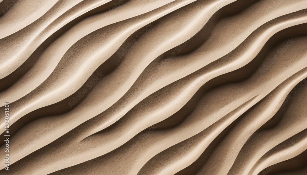 Poster beige sand dunes texture. flowing waves background. warm earth tones. natural curves and ridges crea