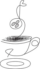 A Perfect coffee with love symbol,