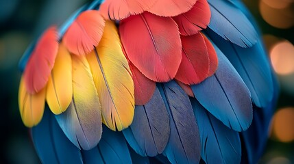 Obraz premium Close up vibrant parrot feathers
