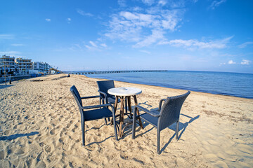 beach chairs on a beach