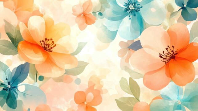 Pastel floral banner, soft light, website header