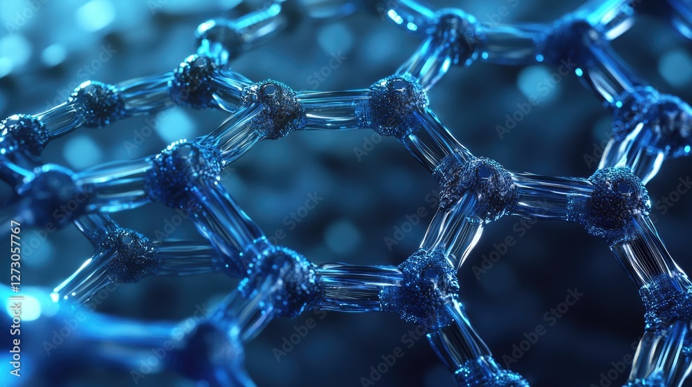 Poster futuristic nanotube structures with stunning hexagonal designs, representing the next frontier in ad