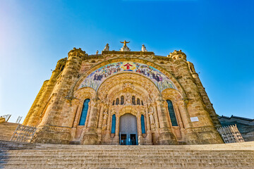 Area Mount Tibidabo, where the Sagrat Cor church is located. Barcelona.