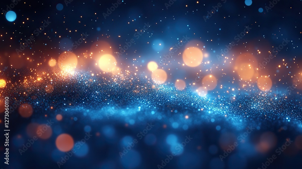 Wall mural soft light blue bokeh abstract background with glowing circular shapes and a dreamy blur effect perf