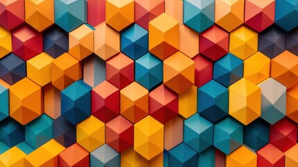 Vibrant Hexagon Mosaic: A Symphony of Color and Geometry