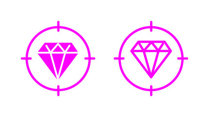 Stylized Abstract Diamond Symbols in Magenta Over a White Background