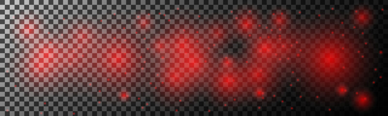 Abstract Red Light Glow Effect on Transparent Background
