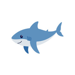 cute shark vector with white background