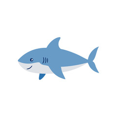 cute shark vector with white background