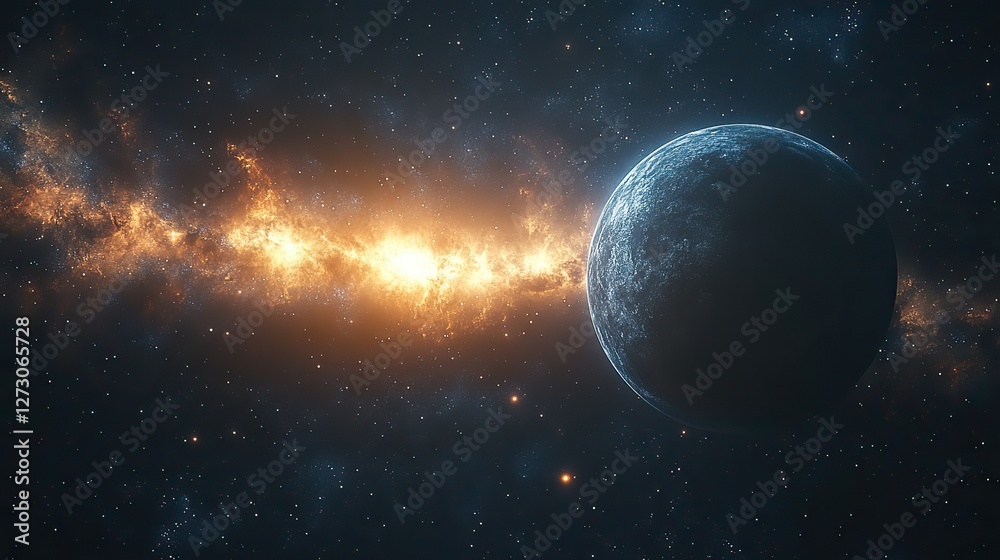 Wall mural stunning hdri 360d space background nebula and stars equirectangular projection environment map