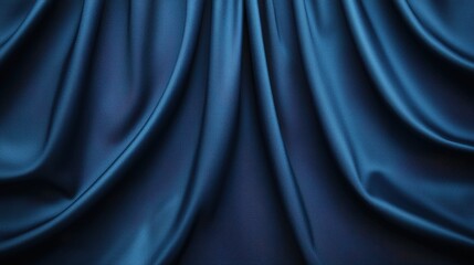 Obraz premium A close-up of rich, textured blue fabric, showcasing deep folds and intricate patterns, creating a luxurious and elegant appearance.