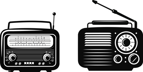 set of two radio icons