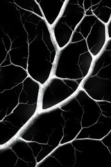 Abstract angular vines with geometric shapes and sharp lines form a modern pattern of foliage