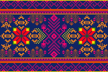 Thai prints in pixel art style that perfectly combines classic and modern styles. The graceful patterns and bright colors reflect the beauty of Thai art, while at the same time being adapted to the mo