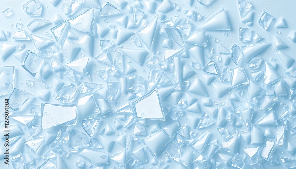 Aufkleber shattered glass fragments sparkle. scattered pieces of broken glass create a delicate, chaotic compo