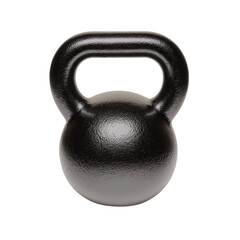 black kettlebell with smooth, shiny surface, ideal for strength training and fitness workouts. This versatile equipment enhances strength and endurance