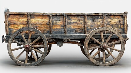 Obraz premium traditional bullock cart isolated on transparent background showcasing rustic wooden design and cultural heritage for vintage transportation concepts in digital artwork and creative design projects