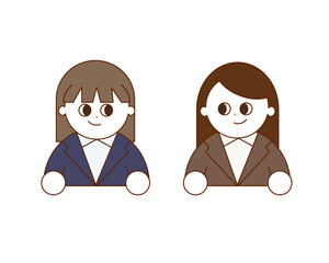 スーツを着た女性二人