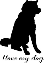 og silhouette, dog, dog breeds, logo, vector, silhouette, i love my dog, animal, illustration, icon, sign, design, black, symbol, pet, love
