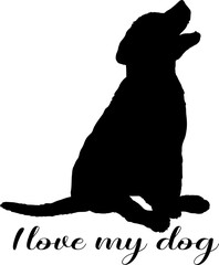 og silhouette, dog, dog breeds, logo, vector, silhouette, i love my dog, animal, illustration, icon, sign, design, black, symbol, pet, love
