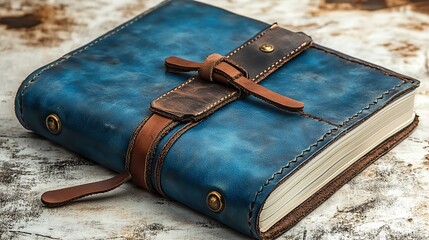 traveler s notebook with blue leather cover for documenting adventures journals and memories in high resolution png format with transparent background for easy integration into digital and print pro