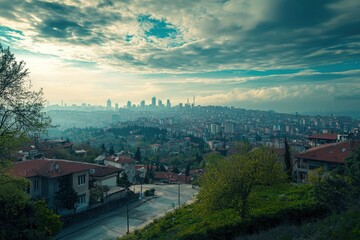 Fototapeta premium Beautiful urban landscape, scenery, view, scene, paysage, cityscape