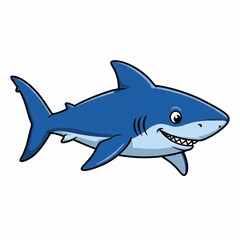 Fototapeta premium Cheerful Cartoon Shark Illustration