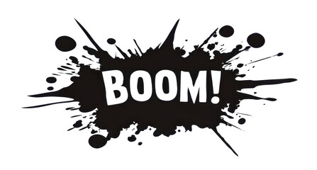 BOOM! graffiti lettering, typography handwriting font, spray wall art text design