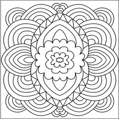 Outline Mandala for coloring page