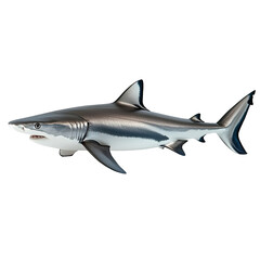 Obraz premium Angled view full body shot of an extremely perfect looking single Salmon Shark isolated on a white transparent background