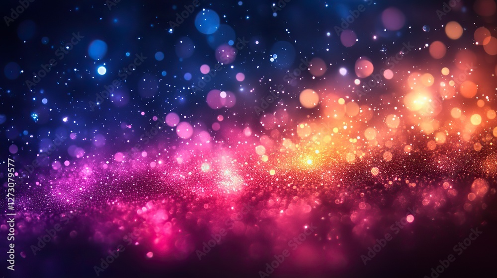Sticker vibrant and artistic bokeh background with colorful light effects for creative design projects