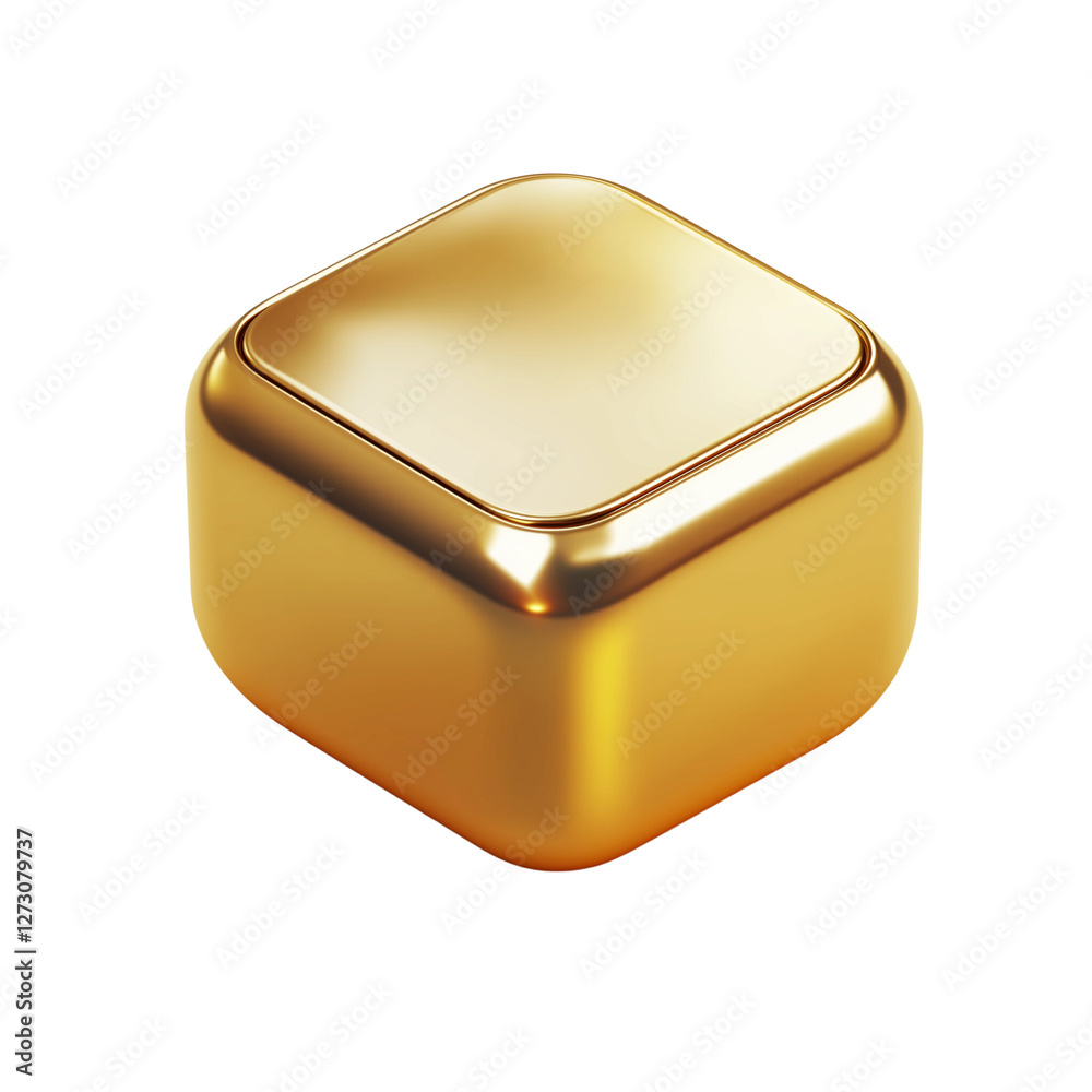 Wall mural golden gradient 3d square based, product display golden shape isolated on transparent background