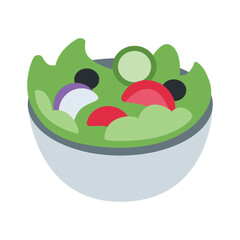 Fresh Green Salad in a Bowl – Healthy Food Vector Icon