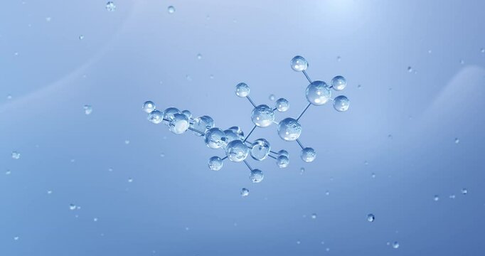 N-Methyltryptamine rotating molecular structure, 3d model of alkaloid looped video