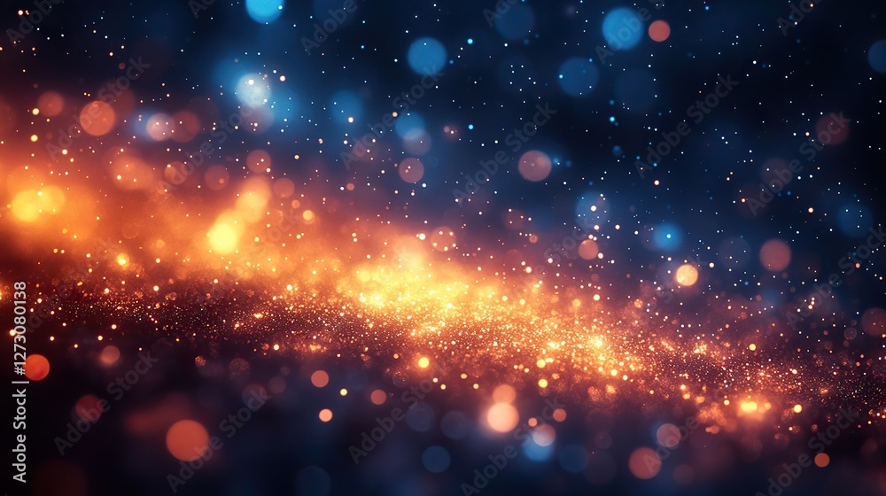 Sticker vibrant blue and yellow gradient bokeh effect a luminous backdrop for winter to spring transition