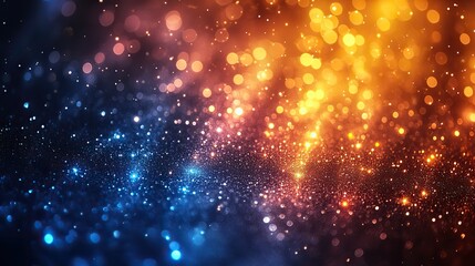 Obraz premium vibrant blue and yellow gradient bokeh effect a luminous backdrop for winter to spring transition