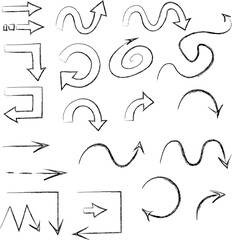 Arrows of different shapes in vector