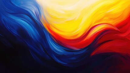 Fototapeta premium Vibrant Hues: An Abstract Symphony of Blue, Yellow, and Red